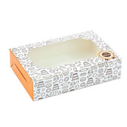 กล่องเบเกอรี่ ลายbakery 8.5x12.5x3 cm.(10ใบ)