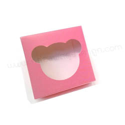 กล่องสบู่ สีชมพู ขนาด 8x8x2.5 cm.(10ใบ)